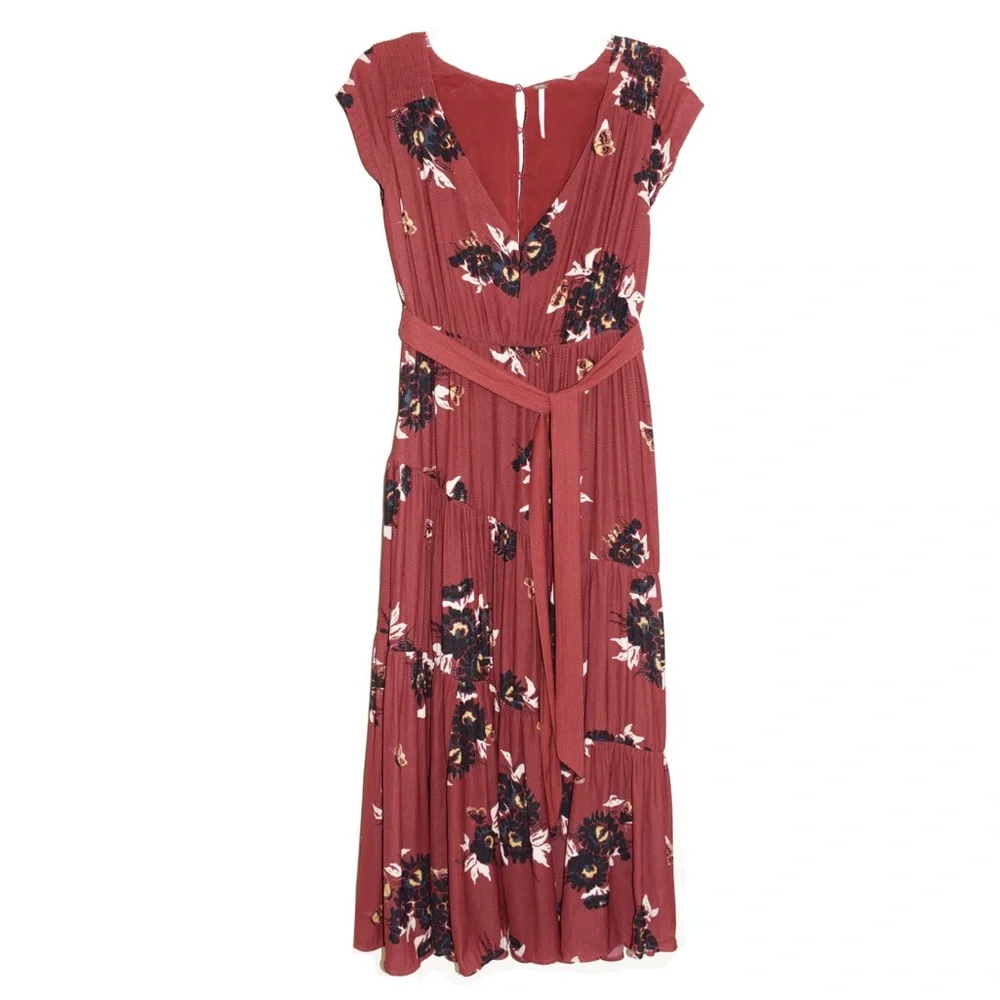 Free People All I Got Floral Maxi Dress Red Combo - Picture 6 of 12